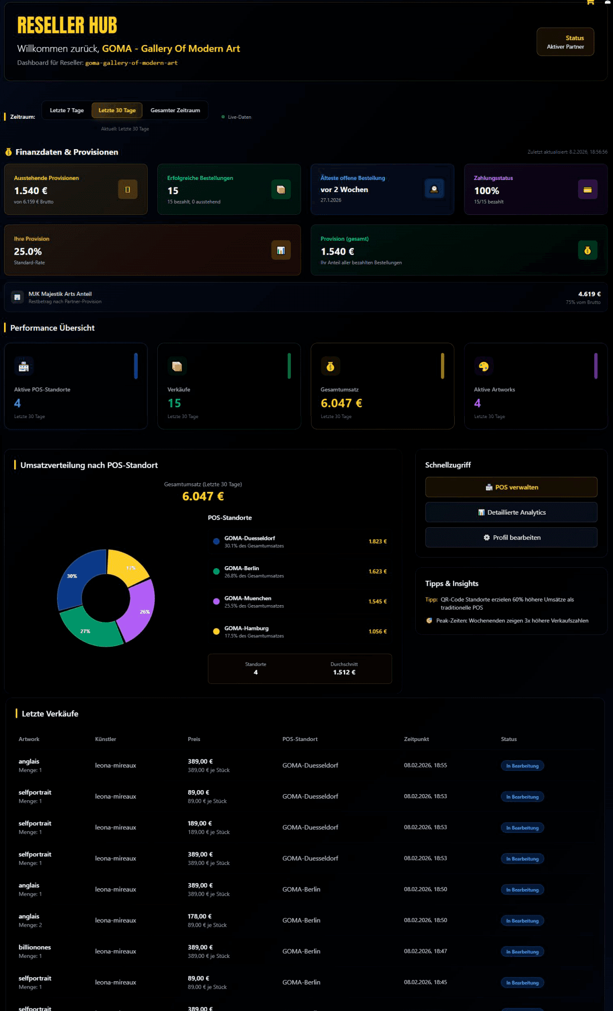 Reseller Dashboard Preview